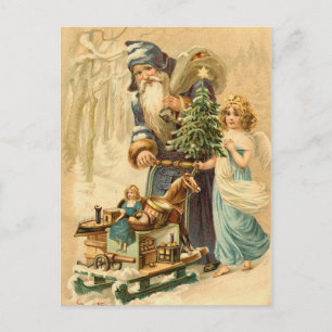 Vintage German Santa Postcard Feiertagspostkarte