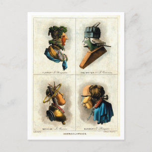 Vintage Gesamtporträts Postkarte