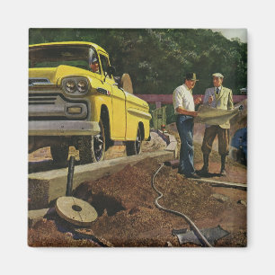 Vintage Geschäft Architekt Bauunternehmer Magnet