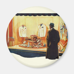 Vintage Geschäft Einzelhandelsgeschäft, Mann beim  Magnet