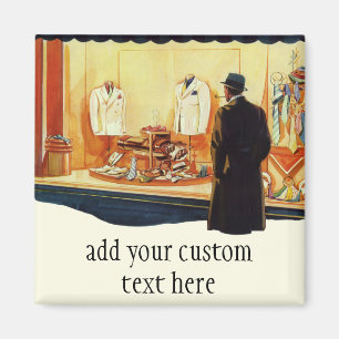 Vintage-Geschäft Einzelhandelsladen, Mann beim Sch Magnet