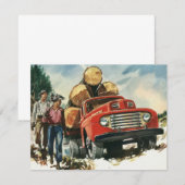 Vintage Geschäft, Holztransporter mit Holzfällern (Vorne/Hinten)