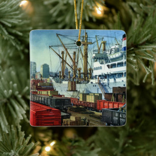 Vintage-Geschäft, Transport von angelandeten Frach Keramikornament
