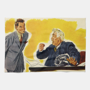 Vintage-Geschäft, verrückter CEO-Geschäftsführer A Geschirrtuch