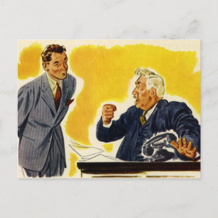 Vintage-Geschäft, verrückter CEO-Geschäftsführer C Postkarte
