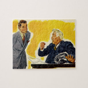Vintage-Geschäft, verrückter CEO-Geschäftsführer C Puzzle