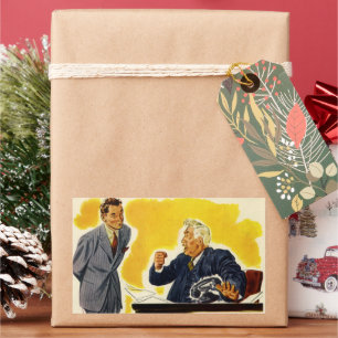 Vintage-Geschäft, verrückter CEO-Geschäftsführer C Rechteckiger Aufkleber