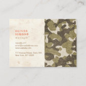 Vintage Geschäfts-Karte mit Militärmuster Visitenkarte (Rückseite)