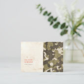 Vintage Geschäfts-Karte mit Militärmuster Visitenkarte (Stehend Vorderseite)