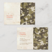 Vintage Geschäfts-Karte mit Militärmuster Visitenkarte (Vorne/Hinten)
