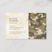 Vintage Geschäfts-Karte mit Militärmuster Visitenkarte (Rückseite)