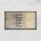 Vintage Geschäfts-Karte Visitenkarte (Rückseite)