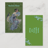 Vintage Geschäfts-Karten Damen-Bird Visitenkarte (Vorne/Hinten)