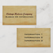 Vintage Geschäfts-Karten Visitenkarte (Vorne/Hinten)