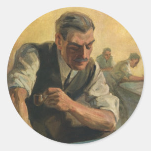 Vintage Geschäftsbüropläne und Bauzeichnungen Runder Aufkleber