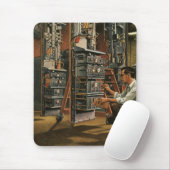 Vintage Geschäftsfunk-Techniker repariert Ausrüstu Mousepad (Mit Mouse)