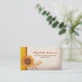 Vintage Geschäftskarte der Sonnenblumeblüte Visitenkarte (Stehend Vorderseite)