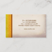 Vintage Geschäftskarte der Sonnenblumeblüte Visitenkarte (Rückseite)