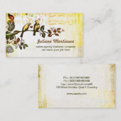 Vintage Geschäftskarte des Liebevogel-Musiknotens Visitenkarte (Vorne/Hinten)