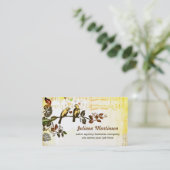 Vintage Geschäftskarte des Liebevogel-Musiknotens Visitenkarte (Stehend Vorderseite)