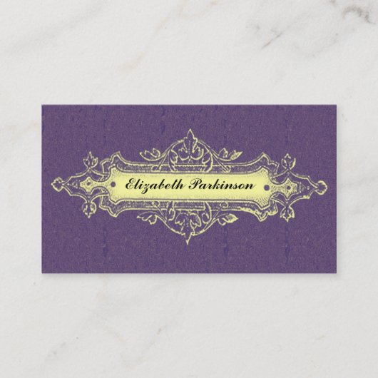 Vintage Geschäftskarte mit Chicfahne Visitenkarte (Vorderseite)