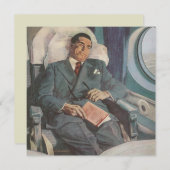 Vintage Geschäftsreise, Lesen im Flugzeug (Vorne/Hinten)