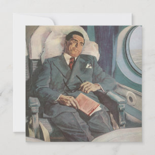 Vintage Geschäftsreise, Lesen im Flugzeug