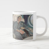 Vintage Geschäftsreise, Lesen im Flugzeug Jumbo-Tasse (Rechts)