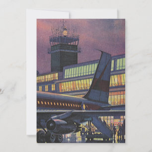 Vintage Geschäftsreisende im Flugzeug am Flughafen