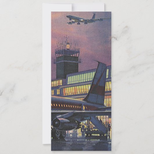 Vintage Geschäftsreisende im Flugzeug am Flughafen (Vorderseite)