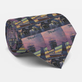 Vintage Geschäftsreisende im Flugzeug am Flughafen Krawatte (Gerollt)