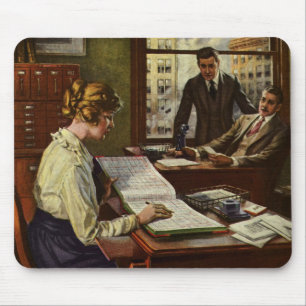 Vintage Geschäftssitzung, Büro mit Führungskräften Mousepad