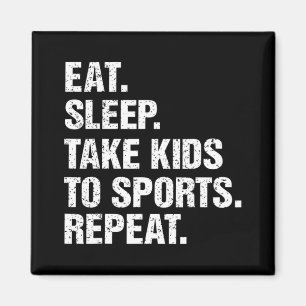 VINTAGE Geschenk Essen Schlafen Kinder zum Sport b Magnet