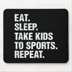 VINTAGE Geschenk Essen Schlafen Kinder zum Sport b Mousepad