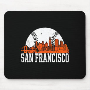 Vintage-Geschenk für Männer mit Skyline von San Fr Mousepad