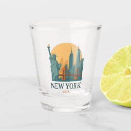 Vintage-Geschenk für New York City Minimalist Reis Schnapsglas