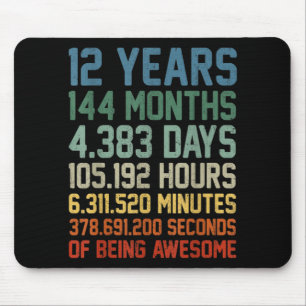 Vintage-Geschenk zum 12. Geburtstag 12 Jahre alt Mousepad