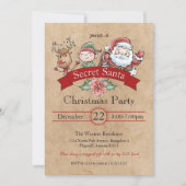 Vintage Geschenkbörse Geheimnis Weihnachten Einladung (Vorderseite)