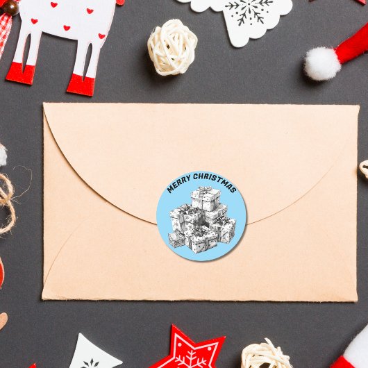 Vintage Geschenkboxen Baby Blue Runder Aufkleber