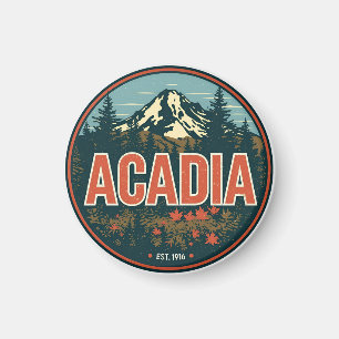 Vintage-Geschenke aus dem Acadia-Nationalpark im F Magnet