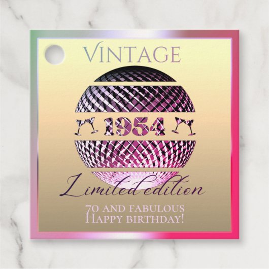 Vintage Geschenke aus dem Jahr 1954 Geschenkanhänger (Vorderseite)