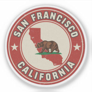 Vintage-Geschenke aus San Francisco, Kalifornien Aufkleber