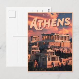 Vintage Geschenke der Hauptstadt von Athen Postkarte