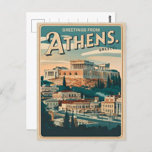 Vintage Geschenke der Hauptstadt von Athen Postkarte