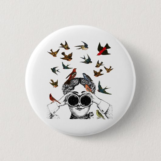 vintage Geschenke für Vogelbeobachter auf Twitch, Button (Vorderseite)