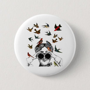 vintage Geschenke für Vogelbeobachter auf Twitch, Button