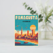 Vintage Geschenke von Famagusta Beach Zypern Postkarte (Stehend Vorderseite)