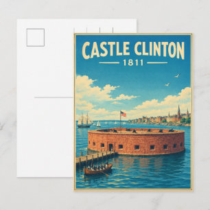 Vintage-Geschenke zu Castle Clinton New York Reise Postkarte