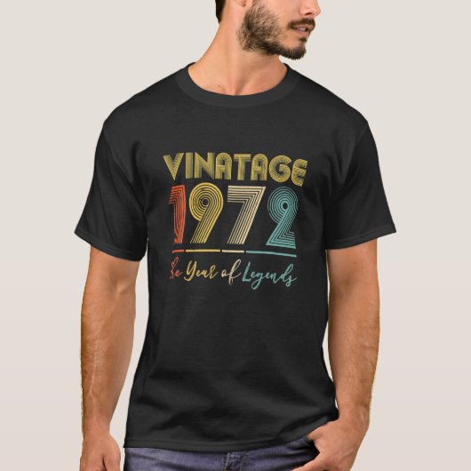 Vintage Geschenkideen 1972 50. Geburtstag T-Shirt (Vorderseite)