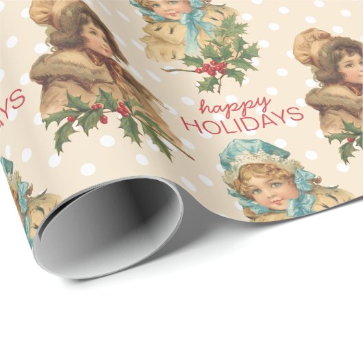 Vintage Geschenkpapier (Rolleneckpunkt)